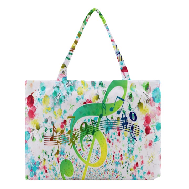 Points Circle Music Pattern Medium Tote Bag