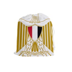 Coat Of Arms Of Egypt Drawstring Pouches (large)  by abbeyz71