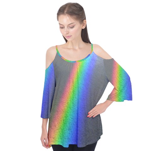 Rainbow Color Spectrum Solar Mirror Flutter Tees by Nexatart