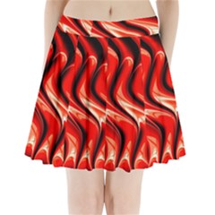 Red Fractal  Mathematics Abstact Pleated Mini Skirt by Nexatart