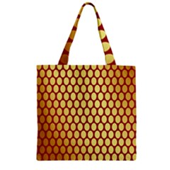 Red And Gold Effect Backing Paper Zipper Grocery Tote Bag by Nexatart