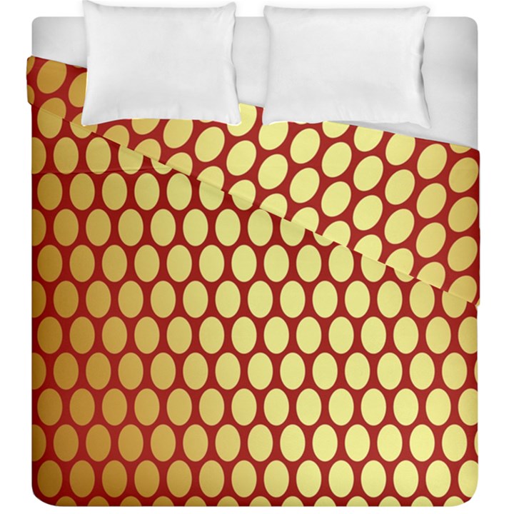 Red And Gold Effect Backing Paper Duvet Cover Double Side (King Size)