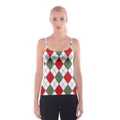 Red Green White Argyle Navy Spaghetti Strap Top by Nexatart