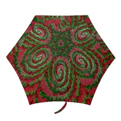 Red Green Swirl Twirl Colorful Mini Folding Umbrellas by Nexatart