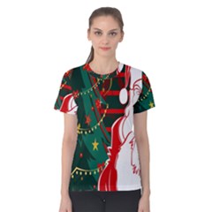 Santa Clause Xmas Women s Cotton Tee