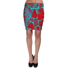 Red Marble Background Bodycon Skirt by Nexatart