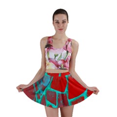 Red Marble Background Mini Skirt by Nexatart
