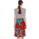 Red Marble Background Midi Beach Skirt View2