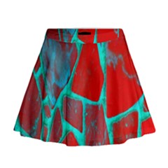 Red Marble Background Mini Flare Skirt by Nexatart