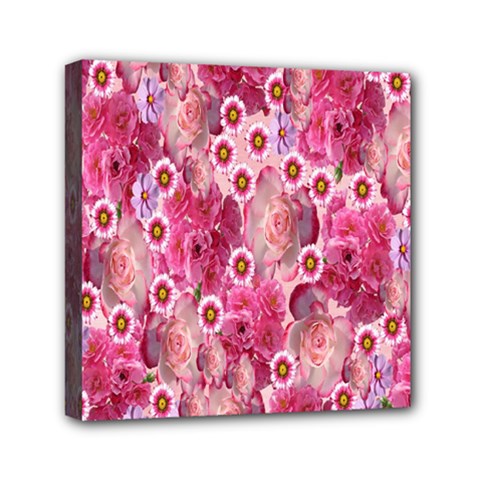 Roses Flowers Rose Blooms Nature Mini Canvas 6  X 6 