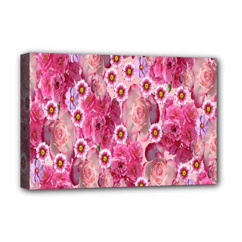 Roses Flowers Rose Blooms Nature Deluxe Canvas 18  x 12  