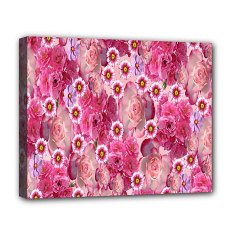 Roses Flowers Rose Blooms Nature Deluxe Canvas 20  x 16  