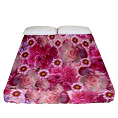 Roses Flowers Rose Blooms Nature Fitted Sheet (Queen Size)