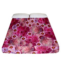 Roses Flowers Rose Blooms Nature Fitted Sheet (California King Size)