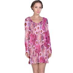 Roses Flowers Rose Blooms Nature Long Sleeve Nightdress