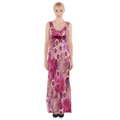Roses Flowers Rose Blooms Nature Maxi Thigh Split Dress