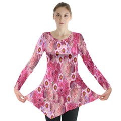 Roses Flowers Rose Blooms Nature Long Sleeve Tunic 