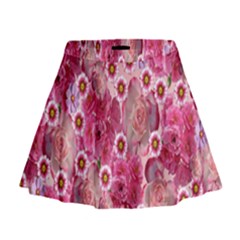 Roses Flowers Rose Blooms Nature Mini Flare Skirt