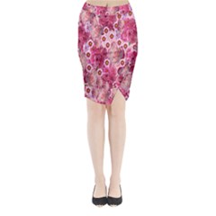 Roses Flowers Rose Blooms Nature Midi Wrap Pencil Skirt