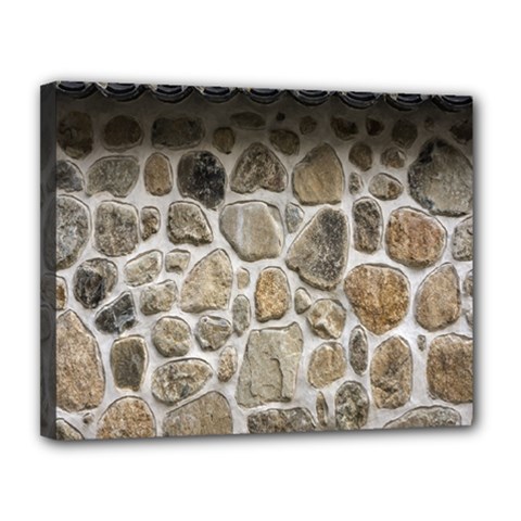 Roof Tile Damme Wall Stone Canvas 14  X 11  by Nexatart