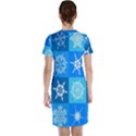 Seamless Blue Snowflake Pattern Short Sleeve Nightdress View2