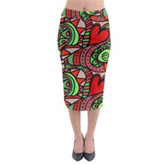 Seamless Tile Background Abstract Midi Pencil Skirt by Nexatart