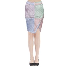 Seamless Kaleidoscope Patterns In Different Colors Based On Real Knitting Pattern Midi Wrap Pencil Skirt by Nexatart