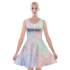 Seamless Kaleidoscope Patterns In Different Colors Based On Real Knitting Pattern Velvet Skater Dress