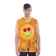 Smiley Joy Heart Love Smile Men s Basketball Tank Top by Nexatart