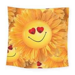 Smiley Joy Heart Love Smile Square Tapestry (large) by Nexatart