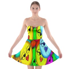 Smiley Girl Lesbian Community Strapless Bra Top Dress by Nexatart