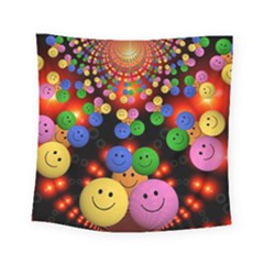 Smiley Laugh Funny Cheerful Square Tapestry (small) by Nexatart