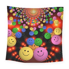 Smiley Laugh Funny Cheerful Square Tapestry (large) by Nexatart