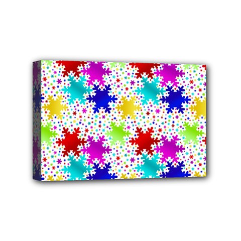 Snowflake Pattern Repeated Mini Canvas 6  X 4 