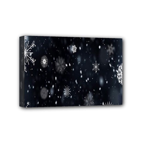 Snowflake Snow Snowing Winter Cold Mini Canvas 6  X 4  by Nexatart