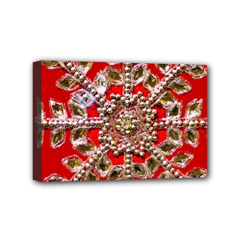 Snowflake Jeweled Mini Canvas 6  X 4 