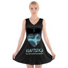 I Love Kintsugi V-neck Sleeveless Dress