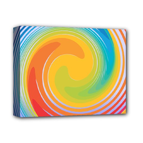 Rainbow Swirl Deluxe Canvas 14  X 11 