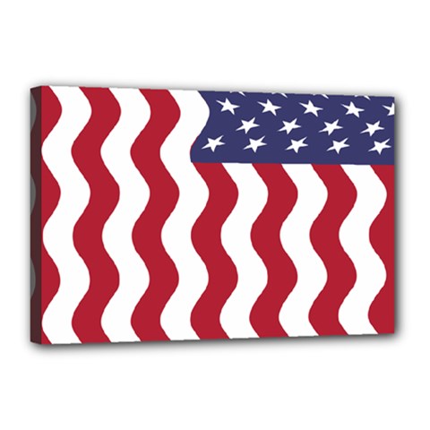 American Flag Canvas 18  X 12 