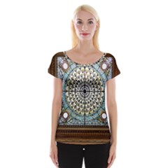 Stained Glass Window Library Of Congress Women s Cap Sleeve Top by Nexatart