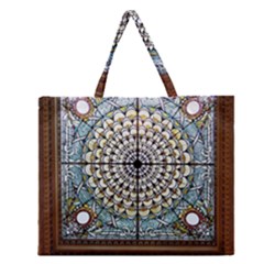 Stained Glass Window Library Of Congress Zipper Large Tote Bag by Nexatart