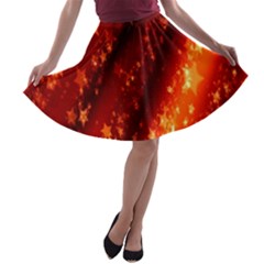 Star Christmas Pattern Texture A-line Skater Skirt by Nexatart