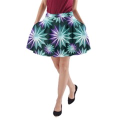 Stars Pattern Christmas Background Seamless A-Line Pocket Skirt