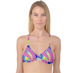 Star Christmas Pattern Texture Reversible Tri Bikini Top