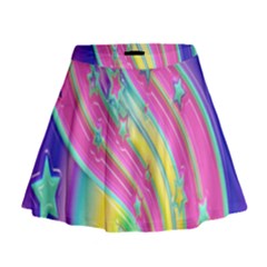 Star Christmas Pattern Texture Mini Flare Skirt by Nexatart