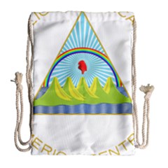 Coat Of Arms Of Nicaragua Drawstring Bag (large) by abbeyz71