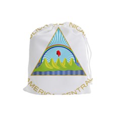 Coat Of Arms Of Nicaragua Drawstring Pouches (large)  by abbeyz71