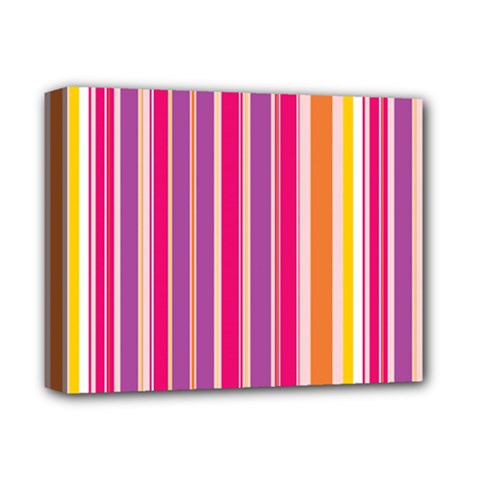 Stripes Colorful Background Pattern Deluxe Canvas 14  X 11  by Nexatart
