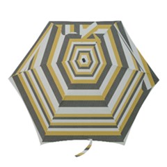 Textile Design Knit Tan White Mini Folding Umbrellas