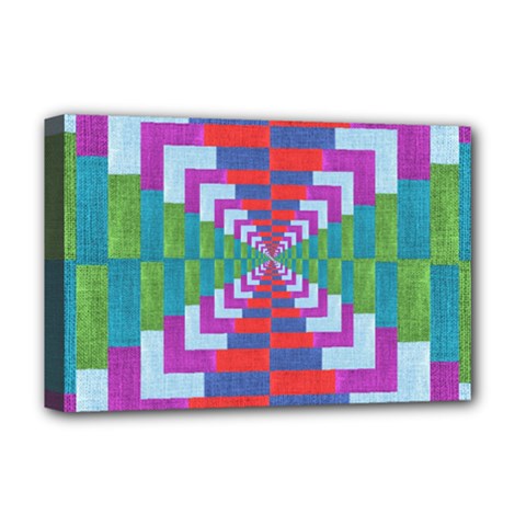 Texture Fabric Textile Jute Maze Deluxe Canvas 18  X 12   by Nexatart